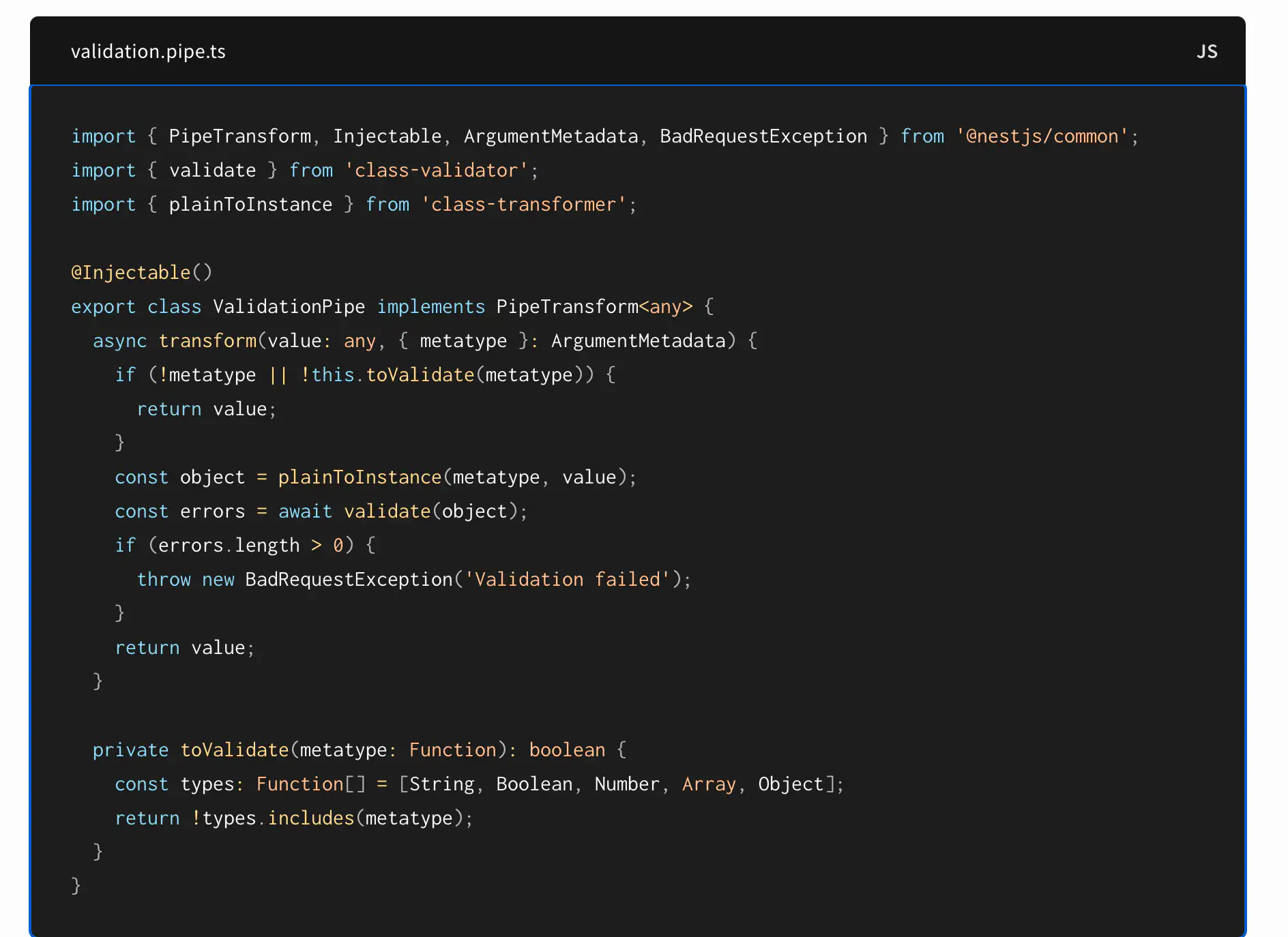 Pipes documentation type issues